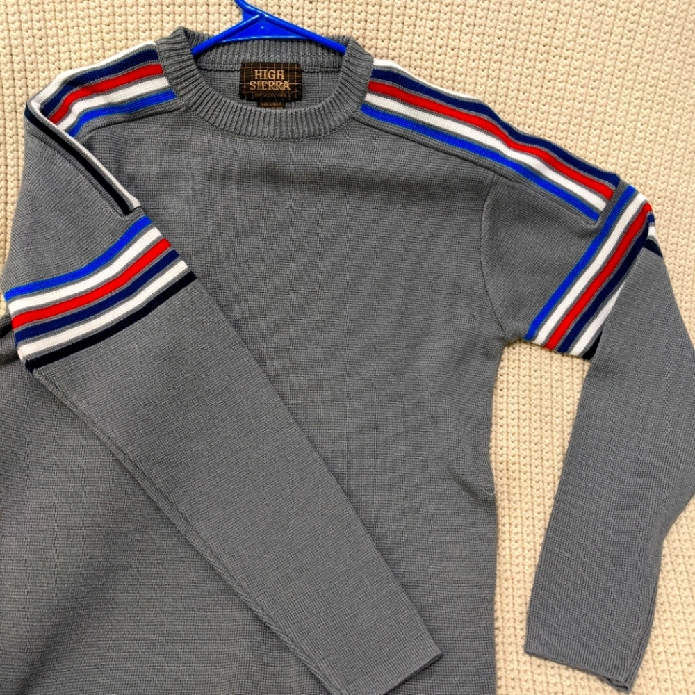 Red white blue grey long sleeve high Sierra